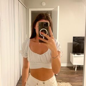 white American threads top with tie in the back